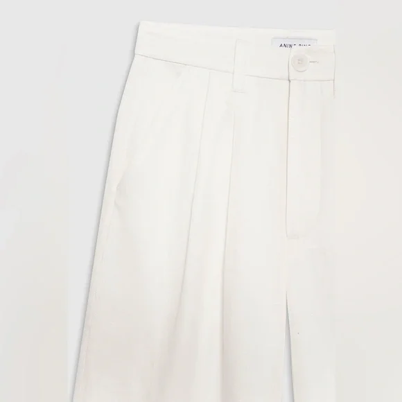 ANINE BING | Carrie Linen Blend White Trouser, Size 0P (31) - Picture 4 of 4